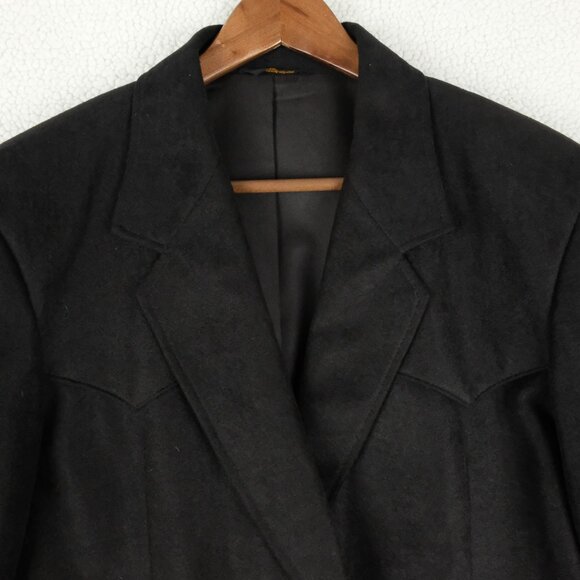 Pioneer Wear Blazer Mens 42R Black Felt Western Two Button Vented Made In USA - Picture 2 of 15